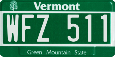 VT license plate WFZ511