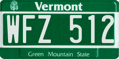 VT license plate WFZ512