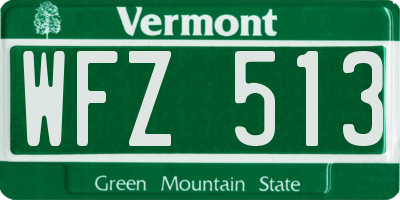 VT license plate WFZ513