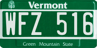 VT license plate WFZ516