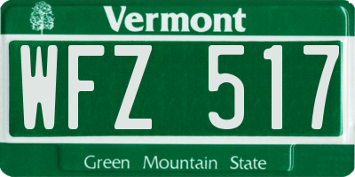 VT license plate WFZ517