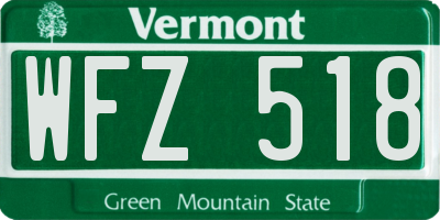 VT license plate WFZ518