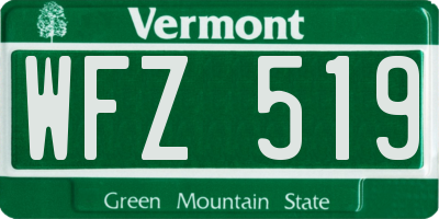 VT license plate WFZ519