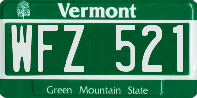 VT license plate WFZ521