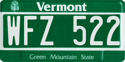 VT license plate WFZ522