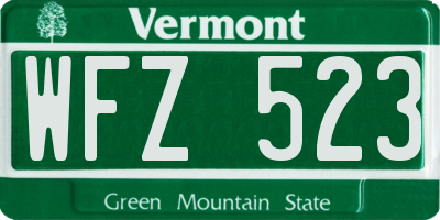 VT license plate WFZ523