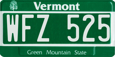 VT license plate WFZ525