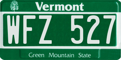 VT license plate WFZ527