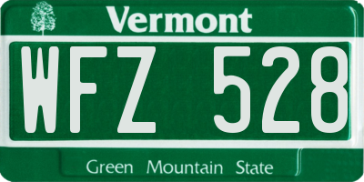 VT license plate WFZ528