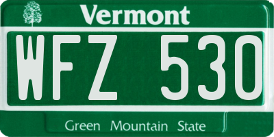 VT license plate WFZ530