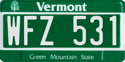 VT license plate WFZ531