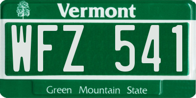 VT license plate WFZ541