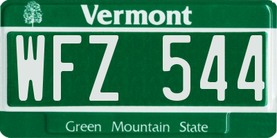 VT license plate WFZ544