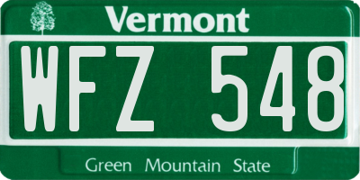 VT license plate WFZ548