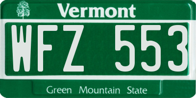 VT license plate WFZ553