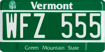 VT license plate WFZ555