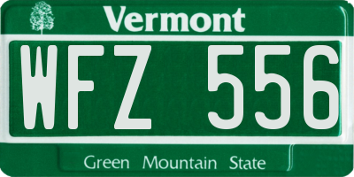 VT license plate WFZ556