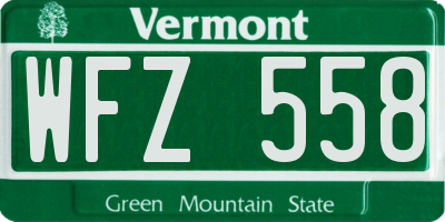 VT license plate WFZ558
