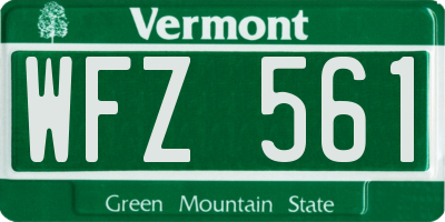 VT license plate WFZ561