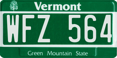 VT license plate WFZ564