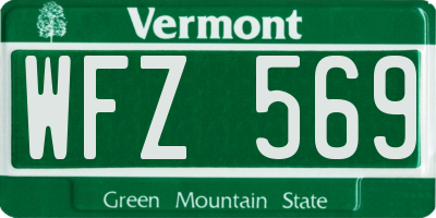 VT license plate WFZ569