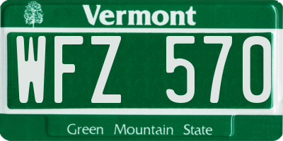 VT license plate WFZ570