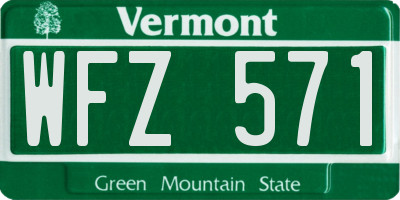 VT license plate WFZ571