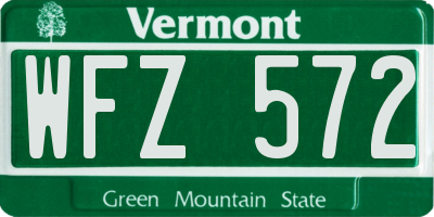 VT license plate WFZ572