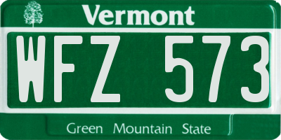 VT license plate WFZ573