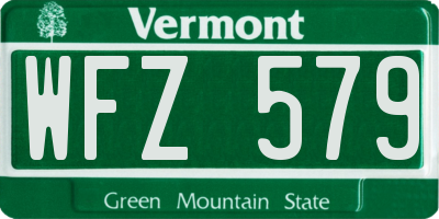 VT license plate WFZ579