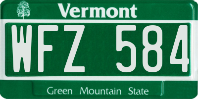 VT license plate WFZ584