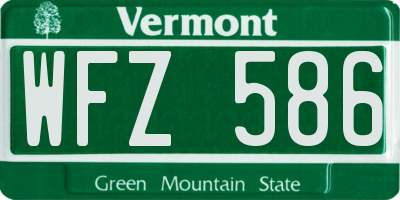 VT license plate WFZ586
