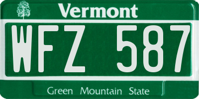 VT license plate WFZ587