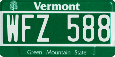 VT license plate WFZ588