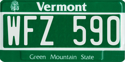 VT license plate WFZ590