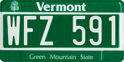 VT license plate WFZ591
