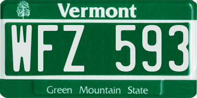 VT license plate WFZ593