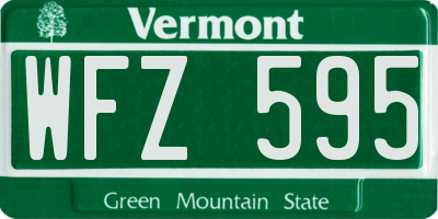 VT license plate WFZ595