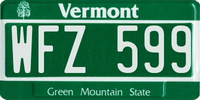VT license plate WFZ599