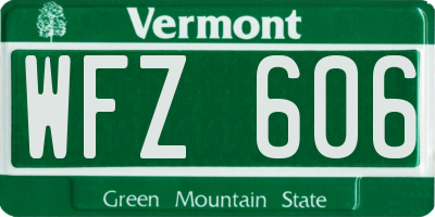 VT license plate WFZ606