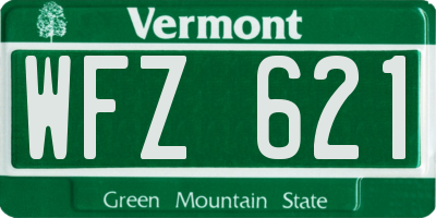 VT license plate WFZ621