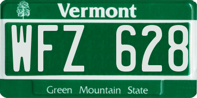 VT license plate WFZ628