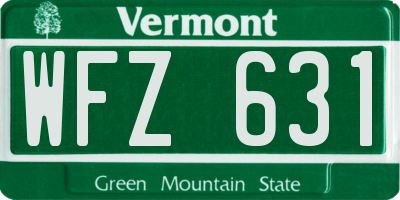 VT license plate WFZ631