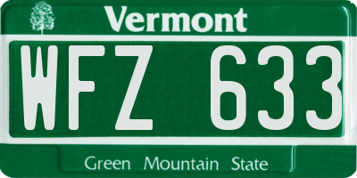 VT license plate WFZ633
