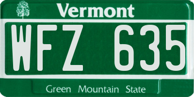 VT license plate WFZ635