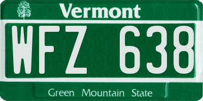 VT license plate WFZ638