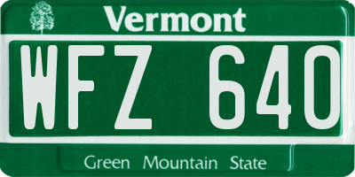VT license plate WFZ640