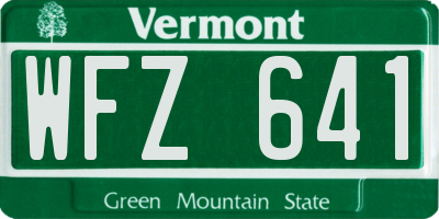 VT license plate WFZ641