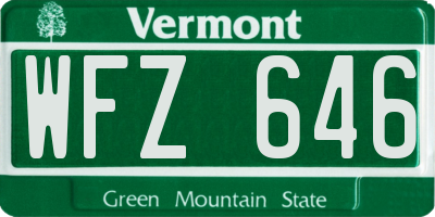 VT license plate WFZ646
