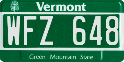 VT license plate WFZ648